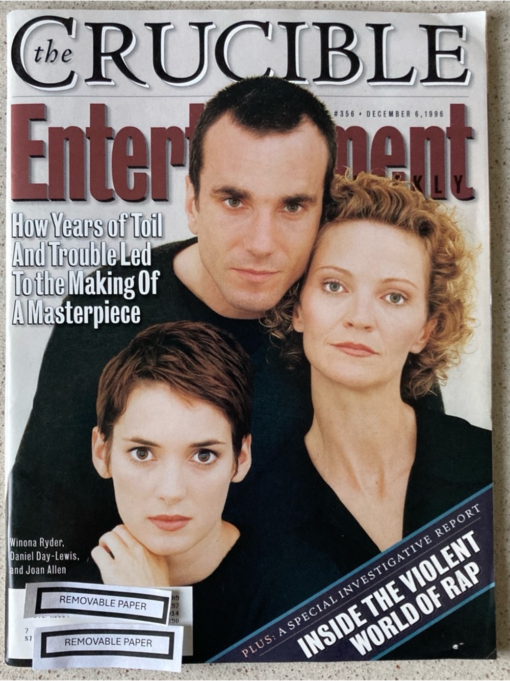 Entertainment Weekly Magazine The Crucible Daniel Day-Lewis Dec 6 1996 - Address